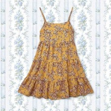 Yellow floral mini dress with adjustable straps