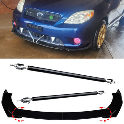 For Toyota Highlander Front Bumper Lip Spoiler Splitter Body Kit+Strut Rods