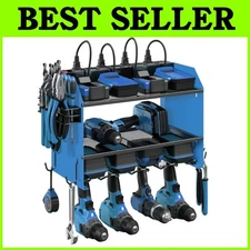 Garage Power Tool Organizer with Charging Station