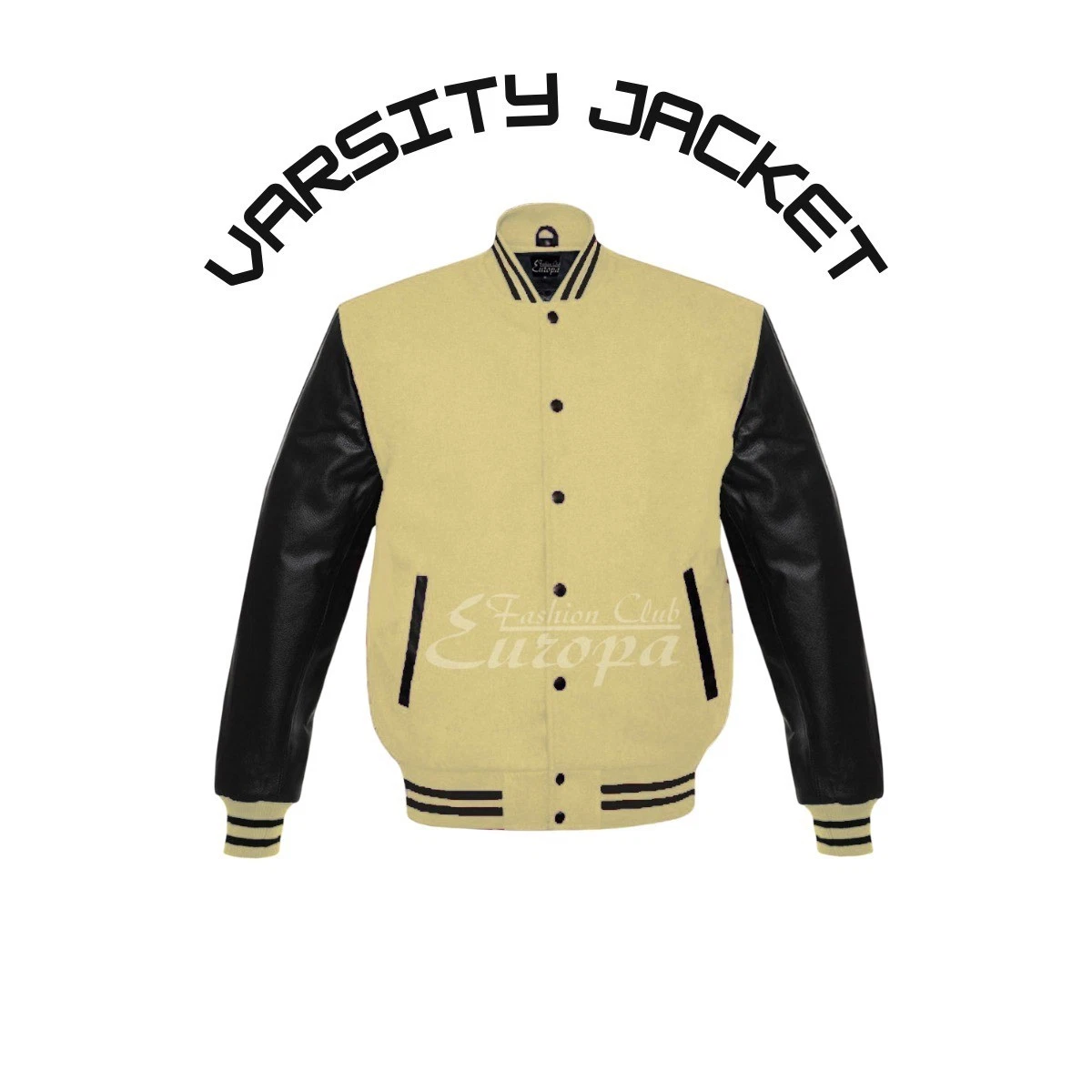 Premium Wool Varsity Jacket Real Leather Sleeves Men’s College Letterman Bomber