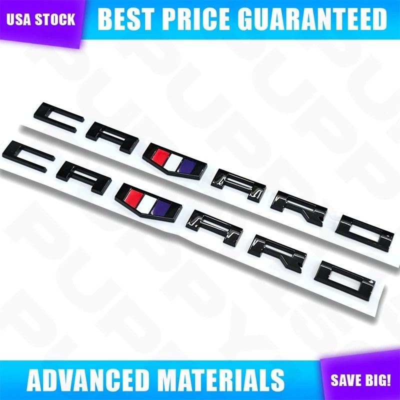 2x FOR CAMARO GLOSS Letter Fender Marker Emblem 3D Badge RS SS ZL1 Z28 Sport Foto 3 de 4