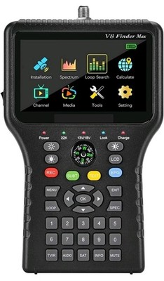 TV Signal Finder Meter, V8 Finder Max Satellite Signal 4.3in LCD DVB-S/S2/S2X...
