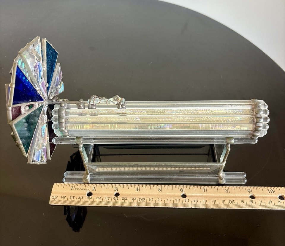 Sea Drawinds Sue Rioux 2000 Art Glass Double Wheel Kaleidoscope Sea Parrot Signed w ...