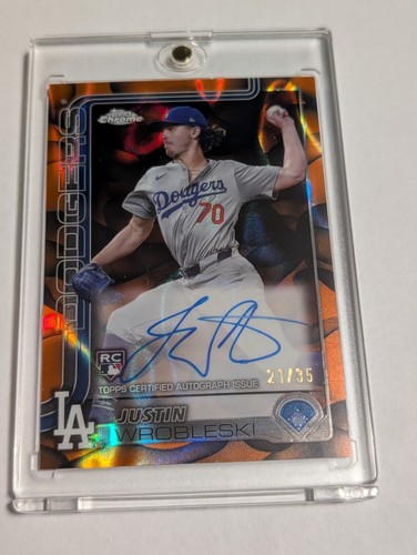 Justin Wrobleski #RA-JWR 2025 Topps Chrome Update Rookie Lava Autograph card