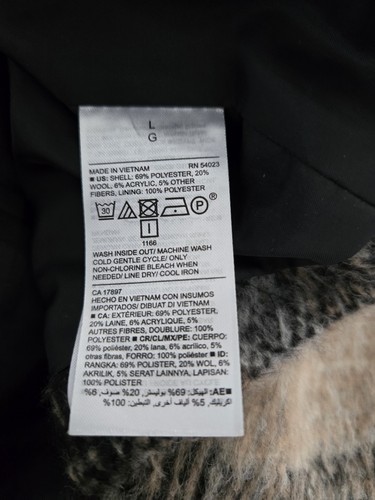 Old Navy Damen Oversized Soft-Brushed Karo Mantel schwarz beige weiß Gr. L - Bild 6 von 7
