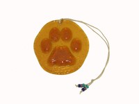 Paw Print Suncatcher Amber 100% Recycled Glass - Made In Usa on sale Paw Print Suncatcher Amber 100% Recycled Glass - Made In Usa on sale