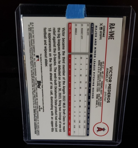 2024 Topps Chrome Update Series - Autographs Victor Mederos #RA-VME Aqua Wave... - Picture 2 of 4