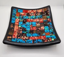 Red Co. Glass Mosaic Ceramic Tray Decorative Accent & Centerpiece Bowl Pre-owned
