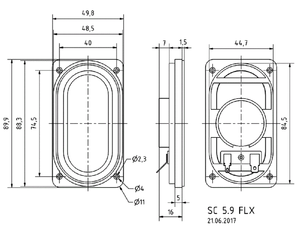 Visaton SC 5.9 FLX 8 Ohm FullRange Speaker with Wood Membrane
