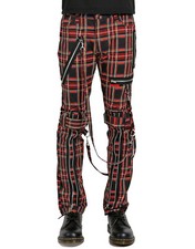 TRIPP BONDAGE STRAPS PUNK GOTH CYBER EBM INDUSTRIAL BLK PLAID JEANS PANTS IS267M