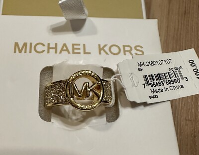 Michael Kors MK Logo Embellished Ring MKJX80107107 Size 7 | eBay