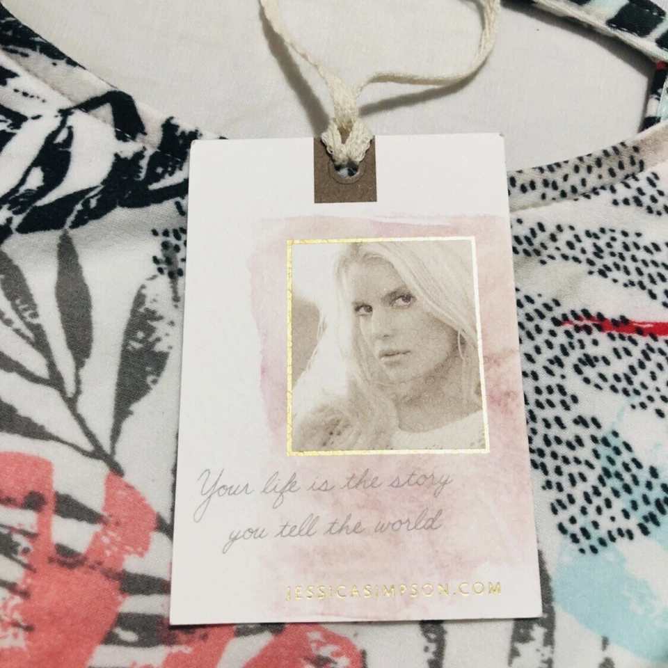 Vestido Jessica Simpson Niñas Grande Floral Colorido Juvenil Vestido de Verano Nuevo Foto 4 de 4