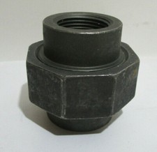 Lot of 5 New 1" BLACK MALLEABLE IRON UNION COUPLINGS