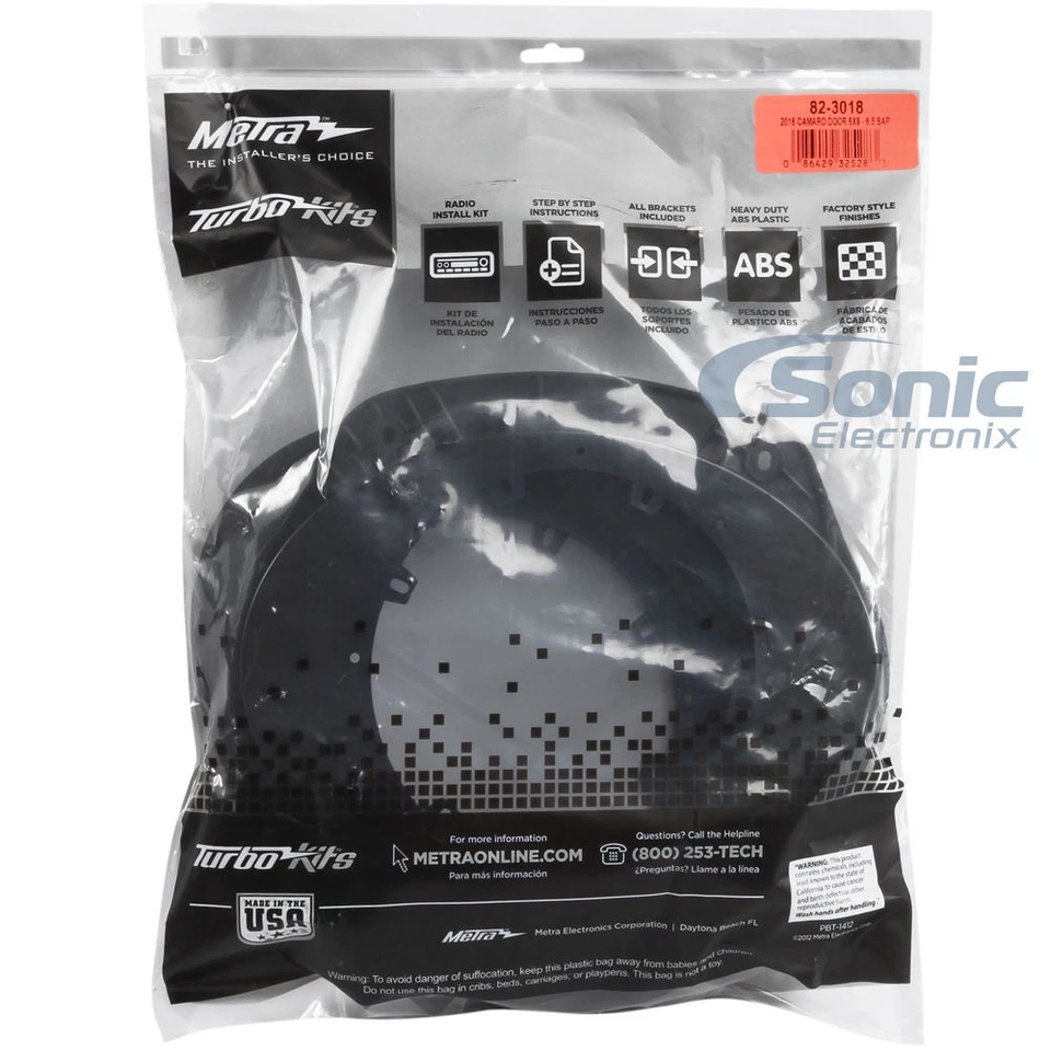 Adaptadores de altavoces Metra 82-3018 de 6,5" a 6,75" para Chevrolet Camaro 2016-up Foto 3 de 3