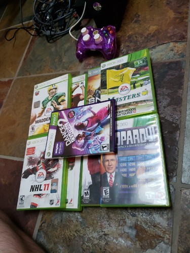 Microsoft Xbox 360 S With Kinect, NINE Games, and Purple Controller - Working - Picture 8 of 8