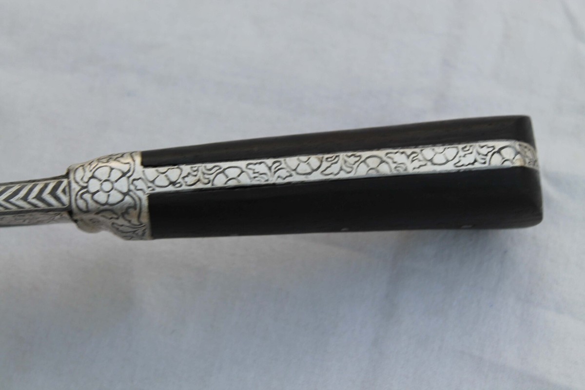 Indo Persian Mughal Islamic Silver Damascus Sosun Pata Assorted