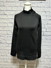 LULULEMON Rest Less Black Knit Mock Turtleneck Long Sleeve Base Layer Size 4