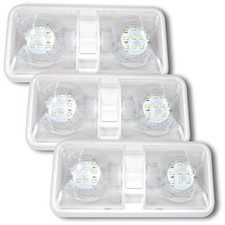3pk New Rv Led 12v Double Dome Light Ceiling Fixture Camper Trailer Marine 3pk New Rv Led 12v Double Dome Light Ceiling Fixture Camper Trailer Marine