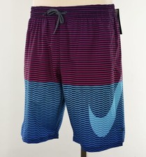 NIKE Mens Lagoon Pulse Stripe VITAL VOLLEY Swim Trunks Shorts MEDIUM NWT
