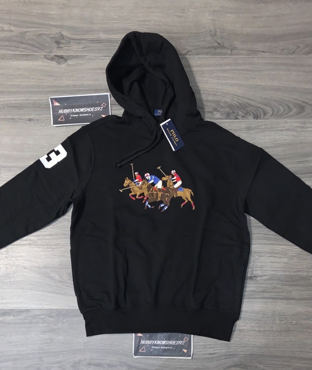 POLO RALPH LAUREN Men's Big & Tall Black Triple Pony Fleece POLO RALPH LAUREN Men's Big & Tall Black Triple Pony Fleece