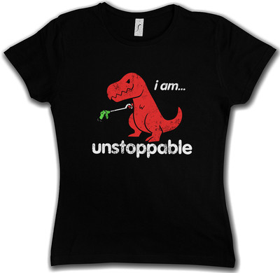I AM UNSTOPPABLE T-SHIRT Tyrannosaurus Rex T-Rex Dinosaur Fun Nerd Joke Nerd