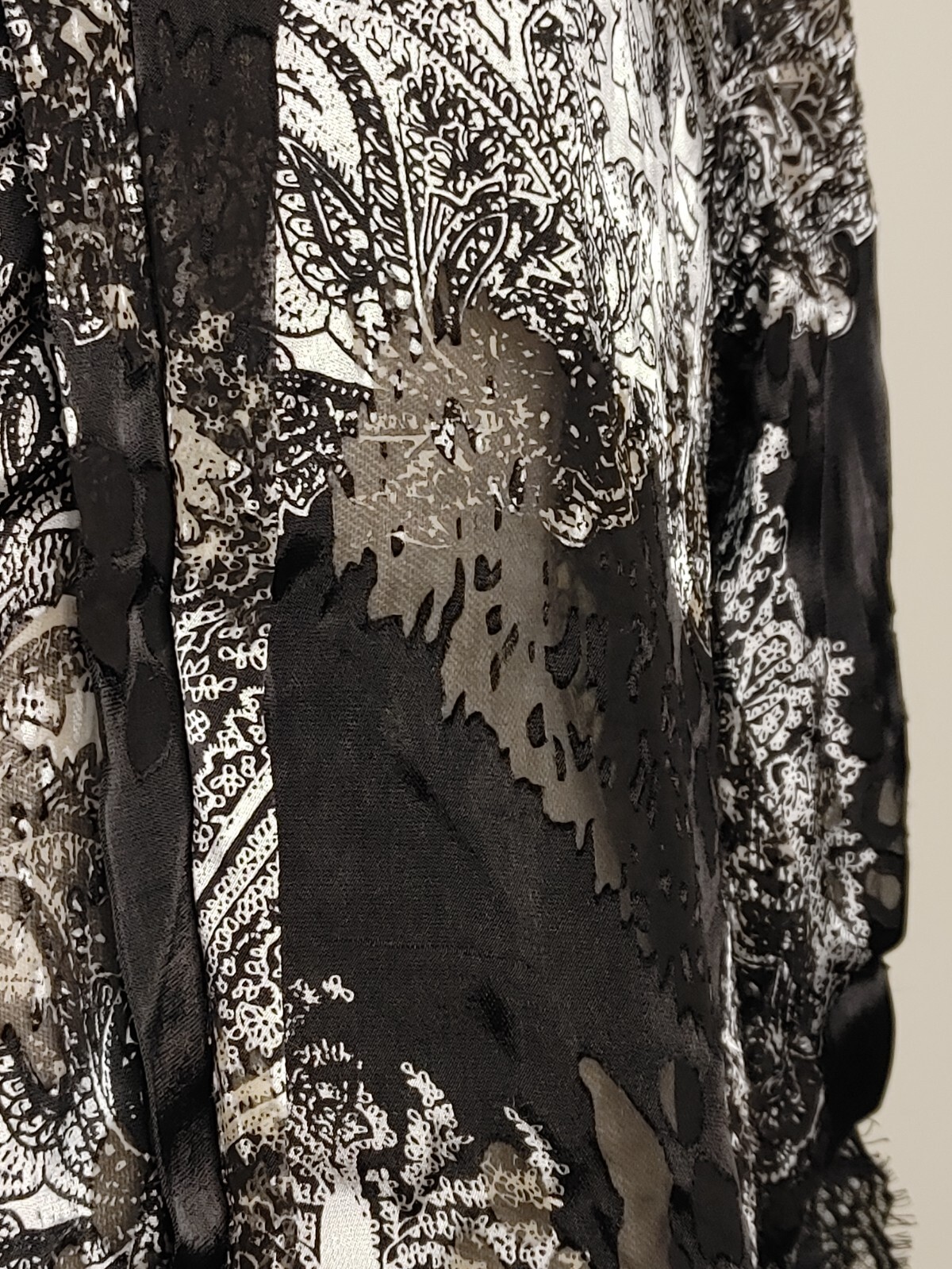 BKE Boutique Buckle Shirt Sheer Blouse Top Womens L Roll Up Sleeve Light Black