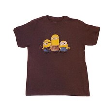 Despicable Me Minions T-Shirt Boys Size Small Dark Gray Cotton Blend VGUC