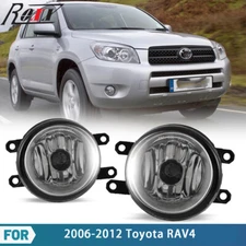 For 2006-2012 Toyota RAV4 Fog Lights Clear Glass Lens Replacement Fog Lamp Pair