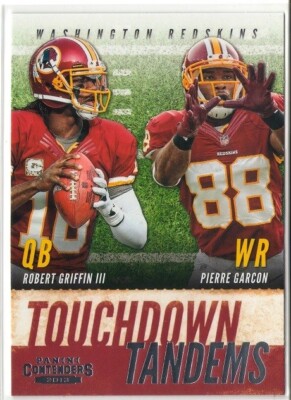 Rg3 Touchdown ROBERT GRIFFIN RG3 Pierre Garcon 2013 Panini Contenders #18 Touchdown ...