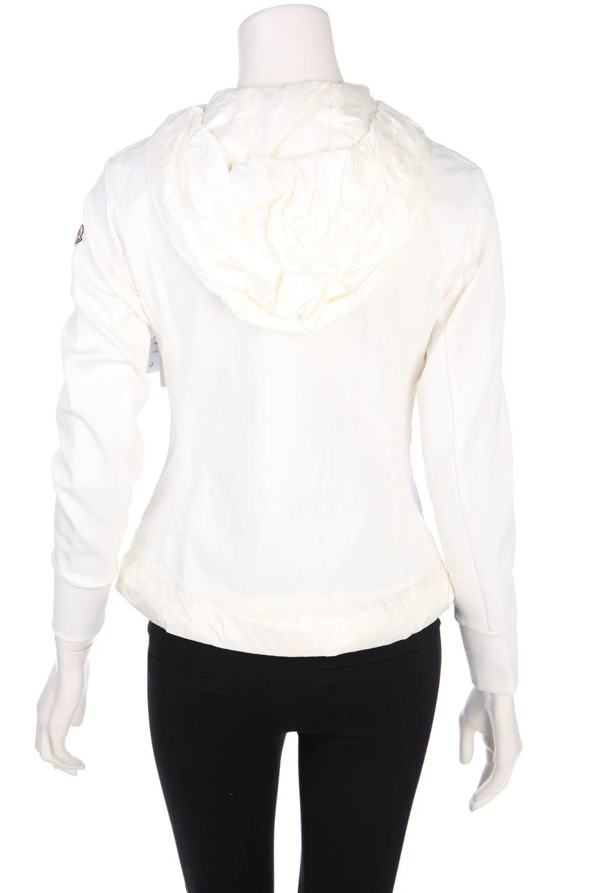 OFF WHITE Piumino Moncler Cappuccio M bianco sporco NUOVO