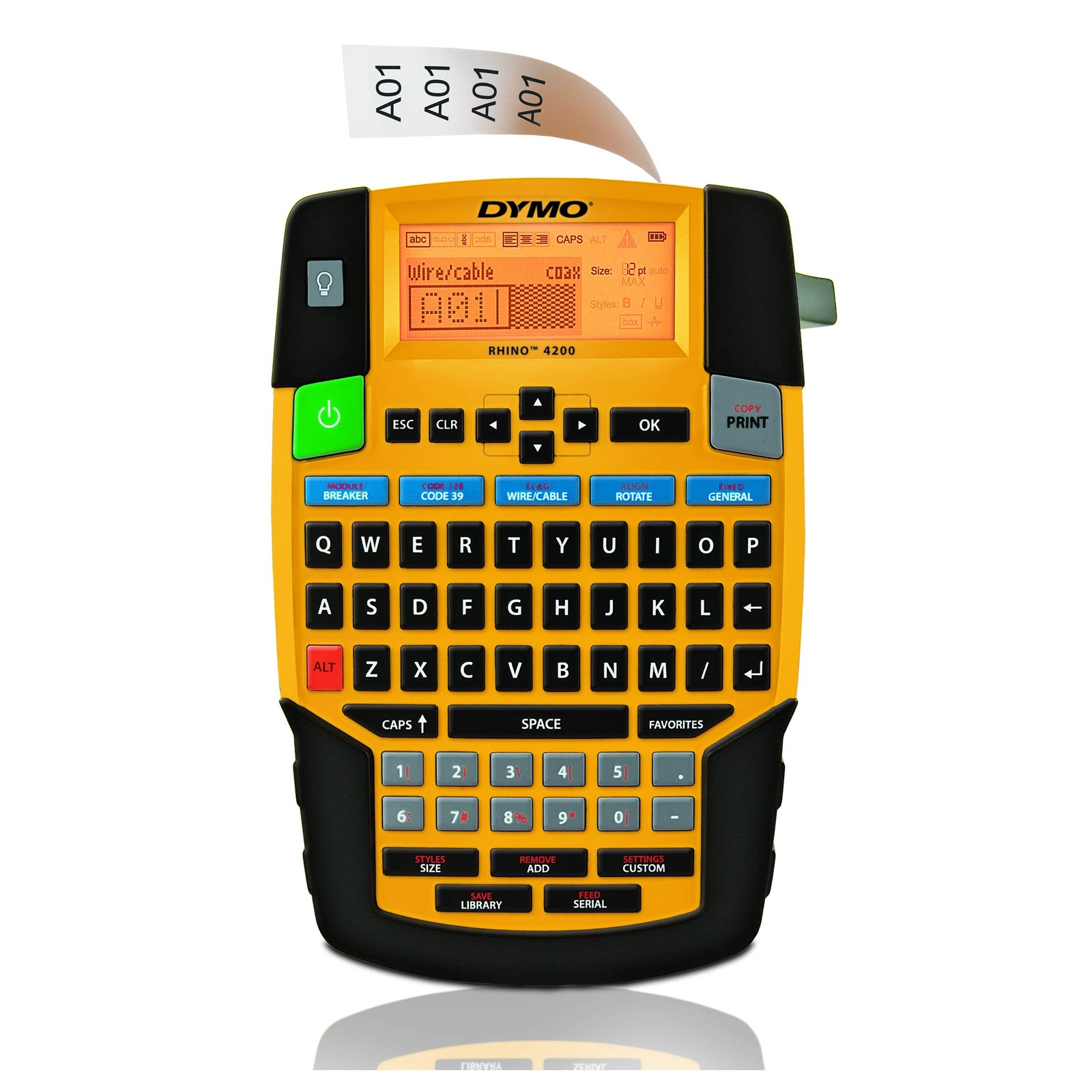 DYMO Rhino 4200 Industrial Label Maker with Time-Saving Hot Keys