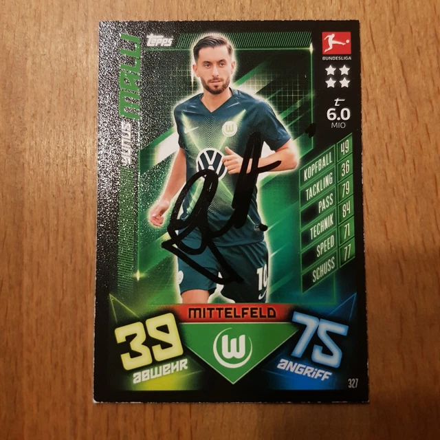 1  Match Attax Karte 2019/20 Yunus Malli VFL  Wolfsburg signiert