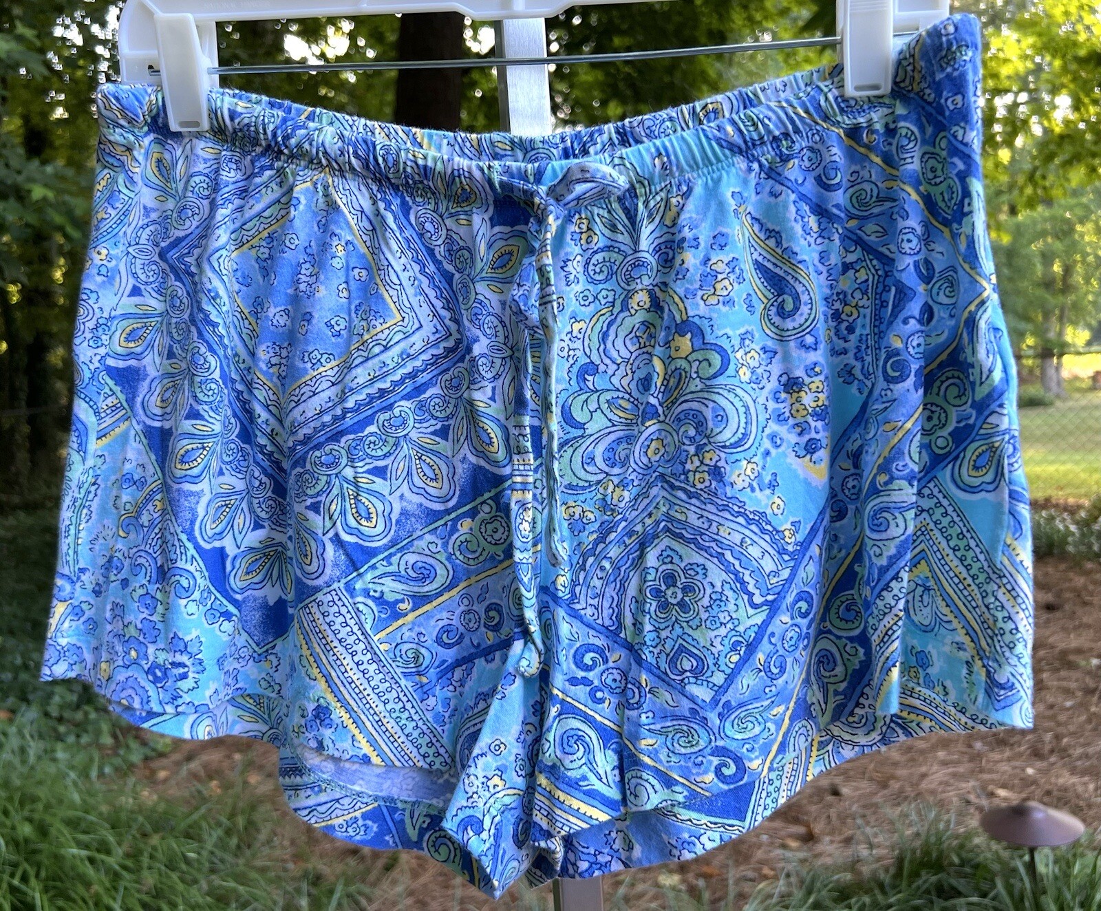 LRL Ralph Lauren Black Label Sz M Paisley Women’s Script Logo Pajama Shorts Set thumbnail 2