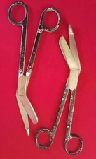 NEW 2 LISTER BANDAGE SCISSORS 7.25" STYLEMATE ROUND PATTERN BLACK-HIGH QUALITY