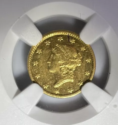 1852 C Gold $1 NGC AU55 Rare Charlotte Mint Mark