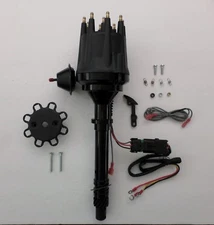 CHEVY Pro Series ALL BLACK Small Cap HEI Distributor 305-327-350-396-454 SBC BBC