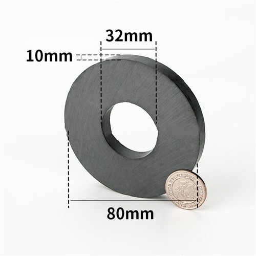 Ring Ferrite Magnet Hole 22~40mm Permanent Magnets Black Round - Picture 16 of 21