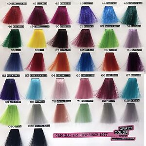 Crazy Color Hair Dye Chart