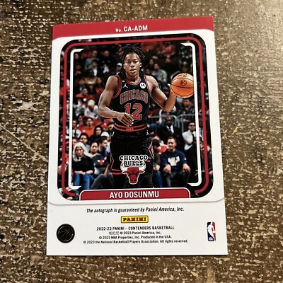 2022-23 Panini Contenders Ayo Dosunmu Auto /199 #CA-ADM Chicago