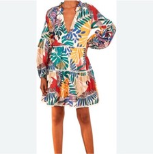 FARM Rio Off-White Macaw Mini Dress Sz S