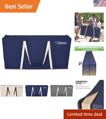 PRO Grade Canvas Cornhole Carrying Case - Fits 4' x 2' Boards, Padded Strap
