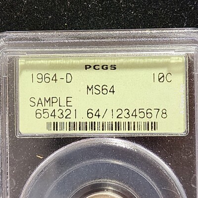 PCGS Sample Slab 1964-D Silver Roosevelt Dime MS64. Our SC485 | eBay