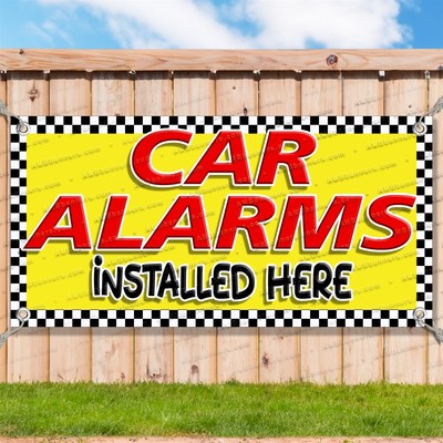 CAR ALARMS INSTALLED HERE Advertising Vinyl Banner Flag Sign Many Sizes