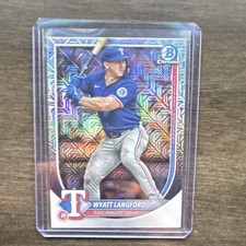 Topps 2025 Bowman Chrome Wyatt Langford #36 Mega Box Mojo Refractor Rangers