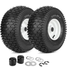 15x6.00-6 Rubber Lawn Mower Tire and Wheel, 2 Pcs 15x6-6nhs Riding Mowers Law...