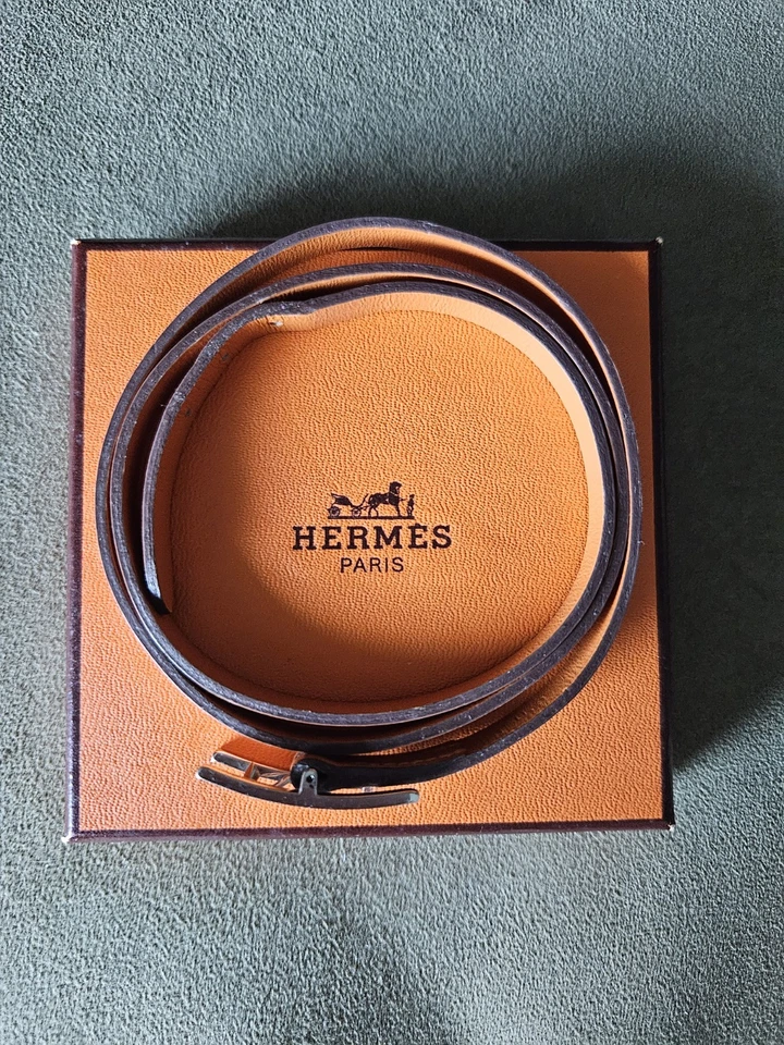 HERMES BEHAPI DOUBLE WRAP TOUR ORANGE BRACELET IN BOX — 第 4/4 张图片