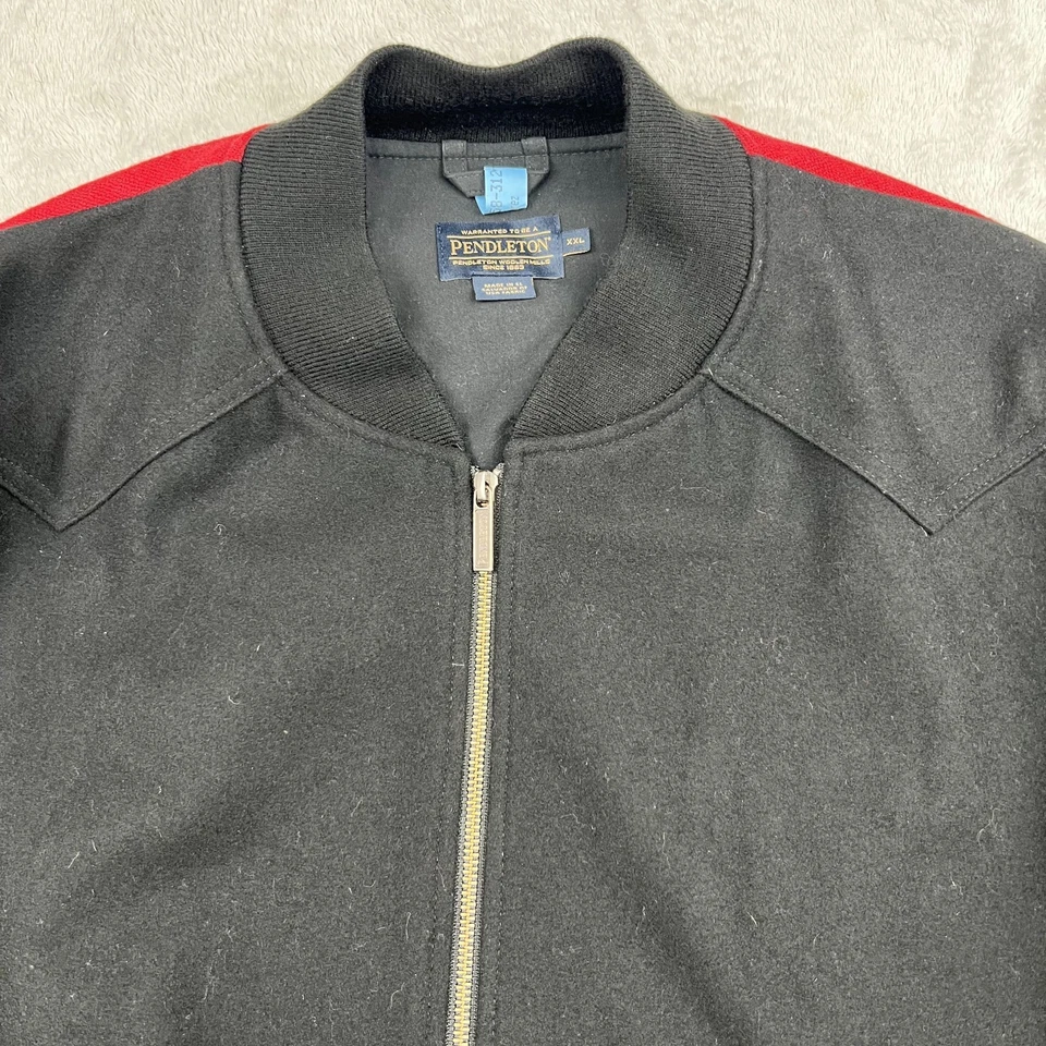 Pendleton Western Yoke Bomber Jacket Mens 2XL Black Red Chief Star Virgin Wool - Image 4 of 4