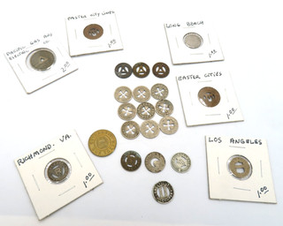 Lot of Misc Transit Tokens Los Angeles Philadelphia Connecticut More