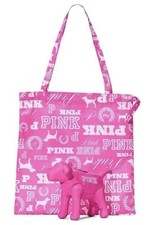 Victoria's Secret Pink Tote Bag and Pink Dog Puppy Lightweight Packable New