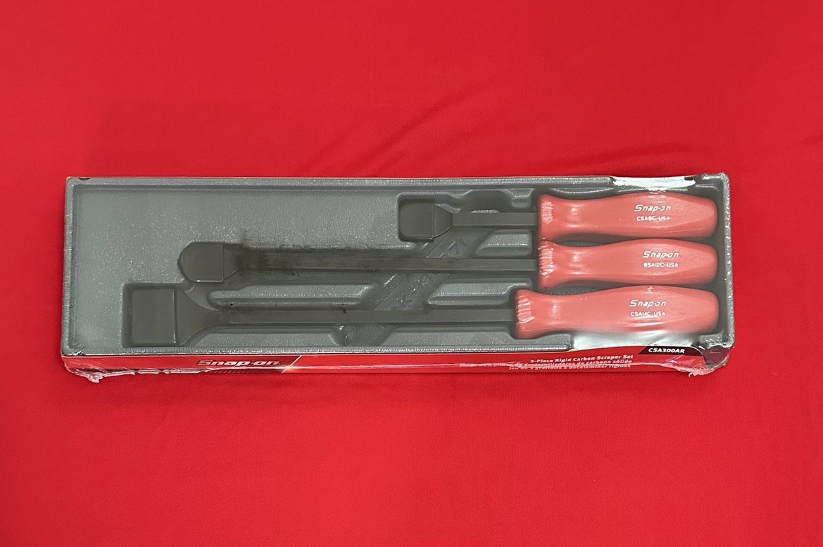 Snap-on 3 PC Red Hard Handle Carbon Scraper Set CSA300AR for sale